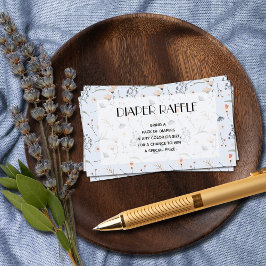 ワイルドフラワーオンブルーボーイベビーシャワーおむつラッフル エンクロージャーカード