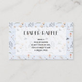 ワイルドフラワーオンブルーボーイベビーシャワーおむつラッフル エンクロージャーカード (正面)