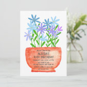 ワイルドフラワーオンポット植物学誕生日招待状 シーズンカード (スタンド正面)