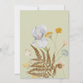 ワイルドフラワーオンライトセージ結婚式招待状 招待状 (裏面)