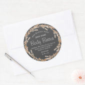 ワイルドフラワーオーガニックリースオングレー体バター ラウンドシール (封筒)