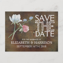 ワイルドフラワーオークウッドウェディング日付を保存 案内ポストカード