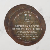 ワイルドフラワーオークウッドマザーズデイディナー 招待状 (正面/裏面)