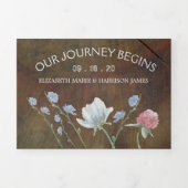 ワイルドフラワーオークウッド結婚ズスイート 三つ折り招待状 (カバー)