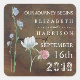 ワイルドフラワーオークウッド結婚式の引き出物 スクエアシール
