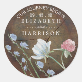ワイルドフラワーオークウッド結婚式の引き出物 ラウンドシール