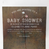 ワイルドフラワーオークウッド、ベビーシャワースイート 三つ折り招待状 (内部最初)