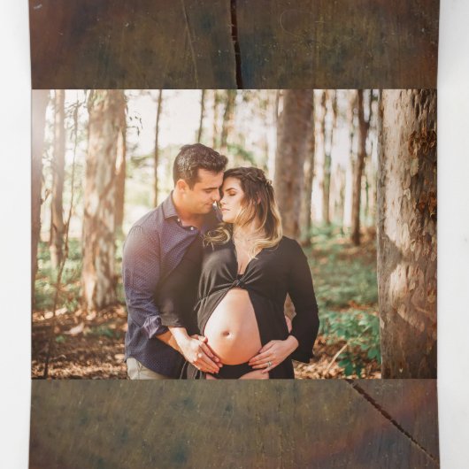 ワイルドフラワーオークウッド、ベビーシャワースイート 三つ折り招待状 (内部中)