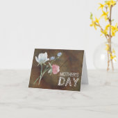 ワイルドフラワーオーク材の母の日 カード (黄色い花)