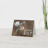ワイルドフラワーオーク材の母の日 カード (正面)