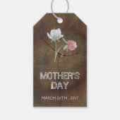 ワイルドフラワーオーク材の母の日 ギフトタグ (正面)
