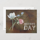 ワイルドフラワーオーク材の母の日 ポストカード (正面/裏面)