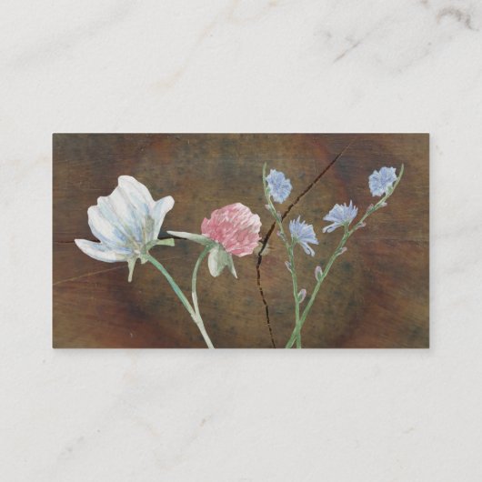 ワイルドフラワーオーク結婚ウッドのウェブサイト エンクロージャーカード (裏面)