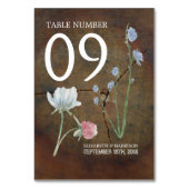 ワイルドフラワーオーク結婚ウッドのテーブル番号 テーブルナンバー (裏面)