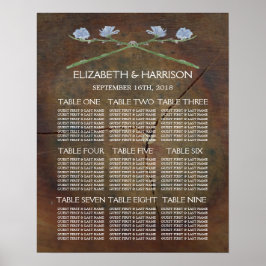 ワイルドフラワーオーク結婚ウッドの座席表 ポスター