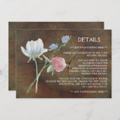 ワイルドフラワーオーク結婚ウッド詳細 エンクロージャーカード (正面/裏面)