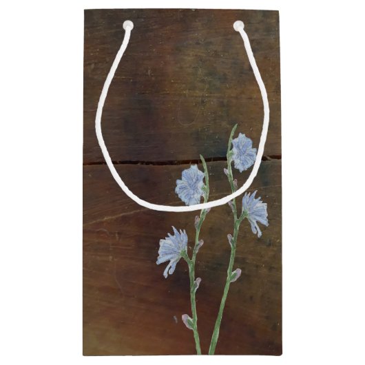 ワイルドフラワーオーク結婚ウッド スモールペーパーバッグ (裏面)