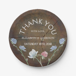 ワイルドフラワーオーク結婚ウッド ペーパープレート