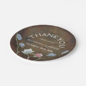 ワイルドフラワーオーク結婚ウッド ペーパープレート (アングル)