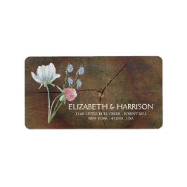 ワイルドフラワーオーク結婚ウッド ラベル