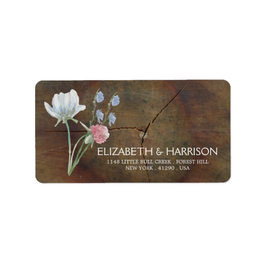 ワイルドフラワーオーク結婚ウッド ラベル (正面)