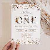 ワイルドフラワーオータムファースト誕生日 招待状