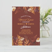 ワイルドフラワーオータム秋の結婚式リハーサルディナー 招待状 (スタンド正面)