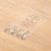 ワイルドフラワーオータム秋結婚フローラ アクリル招待状 (レイダウン)