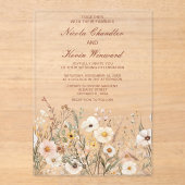 ワイルドフラワーオータム秋結婚フローラ アクリル招待状 (正面)