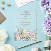 ワイルドフラワーオータム秋結婚フローラ アクリル招待状 (インサイチュ (ウェディング))