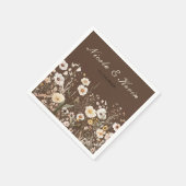 ワイルドフラワーオータム秋結婚フローラ スタンダードカクテルナプキン (角)