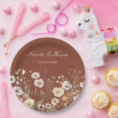 ワイルドフラワーオータム秋結婚フローラ ペーパープレート (パーティー)