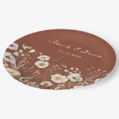 ワイルドフラワーオータム秋結婚フローラ ペーパープレート (アングル)