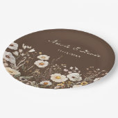 ワイルドフラワーオータム秋結婚フローラ ペーパープレート (アングル)