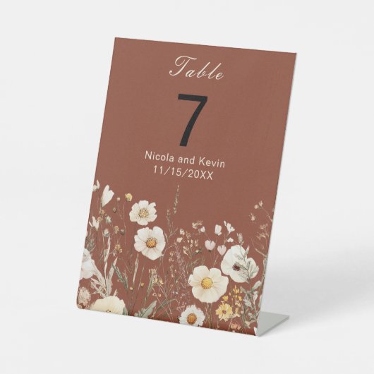 ワイルドフラワーオータム秋結婚フローラ 台座サイン (正面)