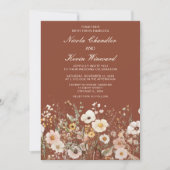 ワイルドフラワーオータム秋結婚フローラ 招待状 (正面)