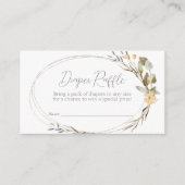 ワイルドフラワーオーバルベビーシャワーおむつラッフルチケット エンクロージャーカード (正面)