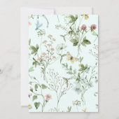ワイルドフラワーオーバル結婚フレームズミント 招待状 (裏面)