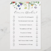 ワイルドフラワーオーバーまたは下ブライダルシャワーゲーム チラシ (正面)