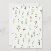 ワイルドフラワーオーベビーガール赤ちゃんシャワー 招待状 (裏面)