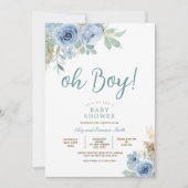 ワイルドフラワーオーボーイベビーシャワー招待状 招待状 (正面)