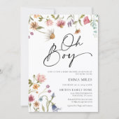 ワイルドフラワーオーボーイベビーシャワー招待状 招待状 (正面)