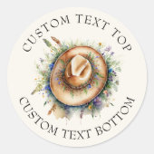 ワイルドフラワーカウガールハット ルースチックボーホー キンセアニエラ ラウンドシール (正面)