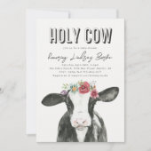 ワイルドフラワーカウベビーシャワー招待状 招待状 (正面)