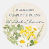 ワイルドフラワーカスタムズブライダルシャワー ラウンドシール (正面)