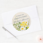 ワイルドフラワーカスタムズブライダルシャワー ラウンドシール (封筒)