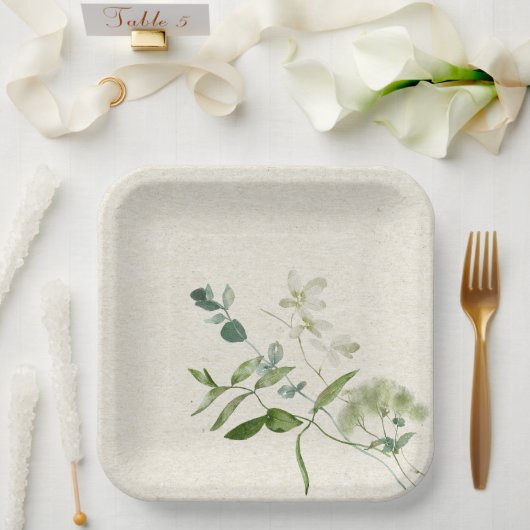 ワイルドフラワーカスタム紙プレート ペーパープレート (ウェディング)