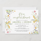 ワイルドフラワーカップルのシャワーパーティの招待状 招待状 (正面)