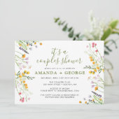 ワイルドフラワーカップルのシャワーパーティの招待状 招待状 (スタンド正面)