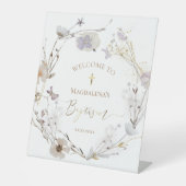 ワイルドフラワーカトリック洗礼式の歓迎サイン 台座サイン (正面)